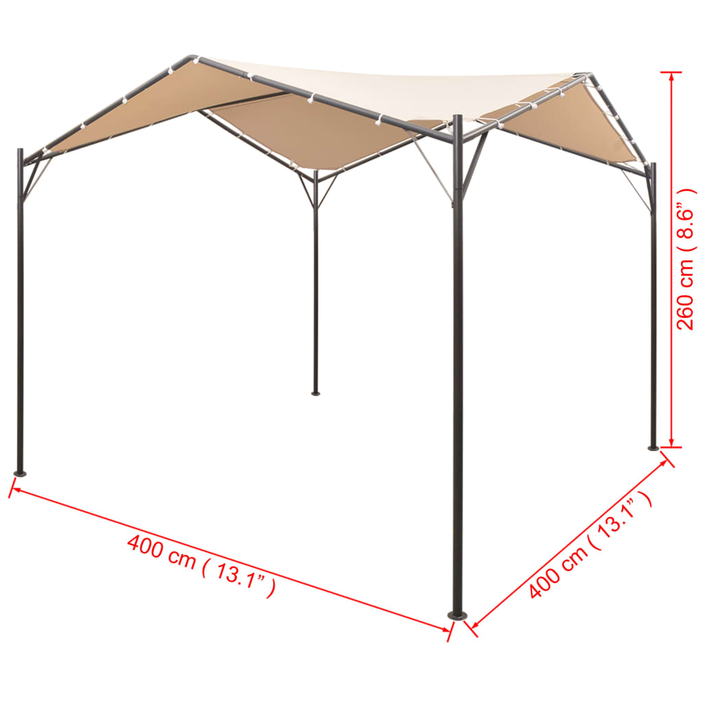 Sjenica/paviljon/šator/nadstrešnica 4 x 4 m čelični bež