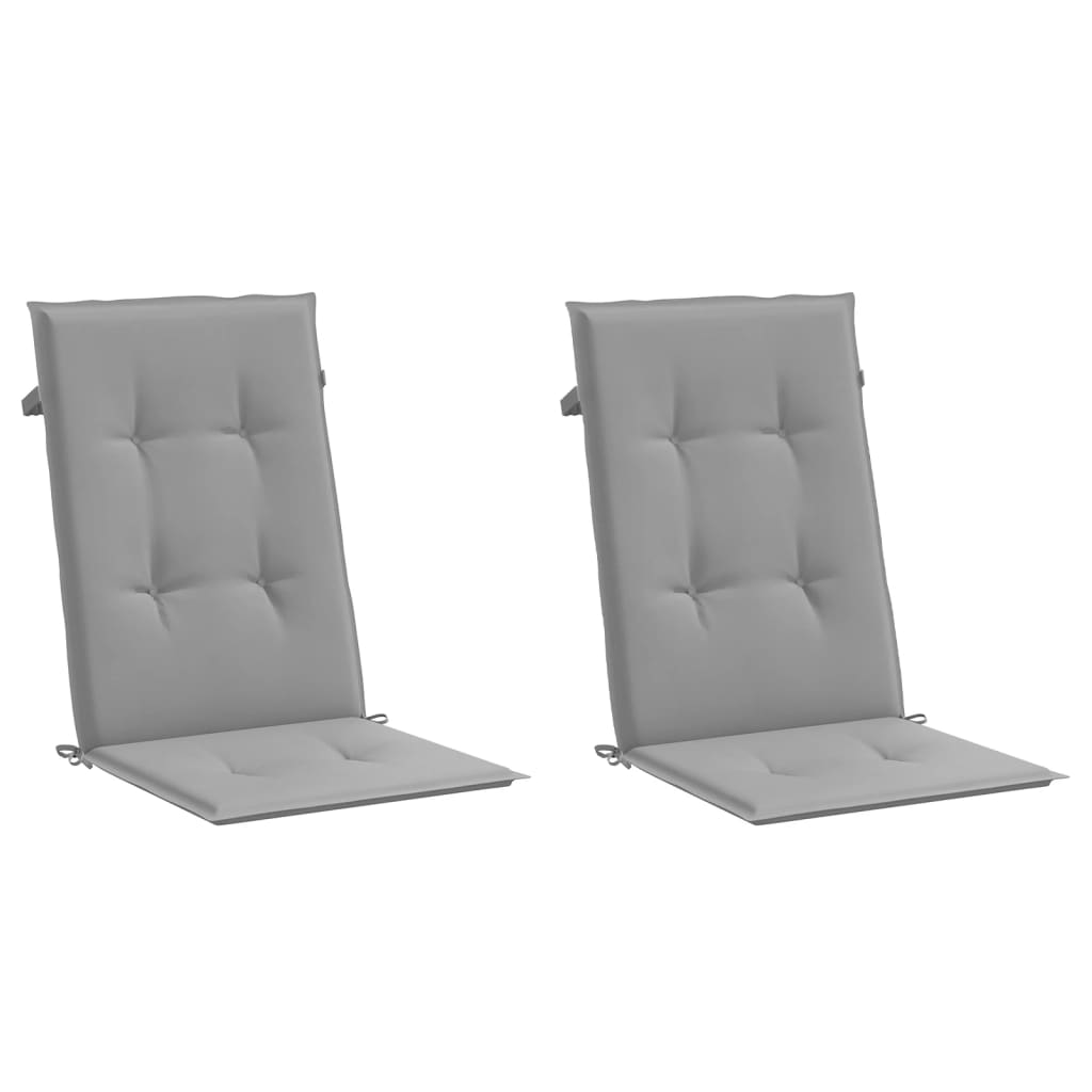 Jastuci za vrtne stolice 2 kom sivi 120 x 50 x 3 cm od tkanine