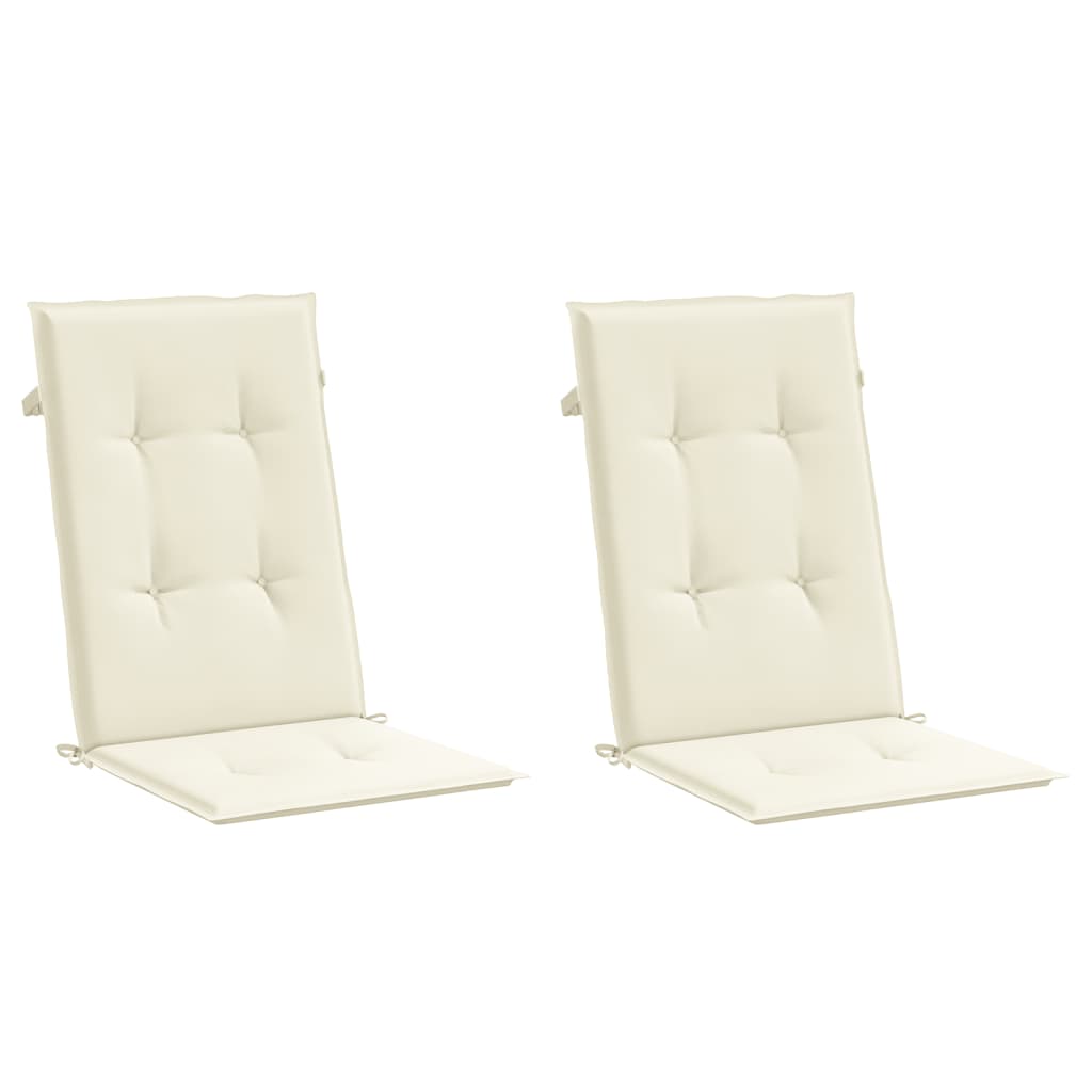 Jastuci za vrtne stolice 2 kom krem 120 x 50 x 3 cm od tkanine