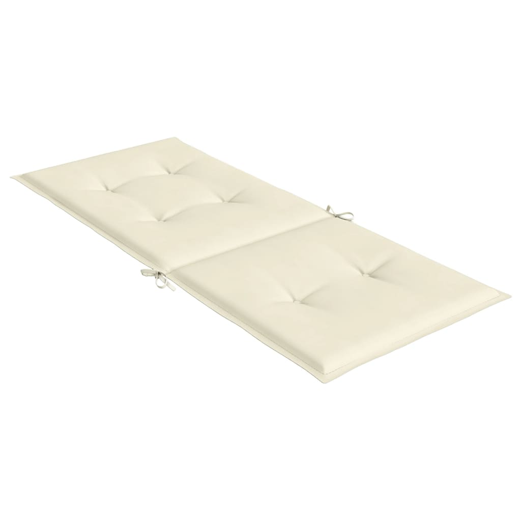 Jastuci za vrtne stolice 2 kom krem 120 x 50 x 3 cm od tkanine
