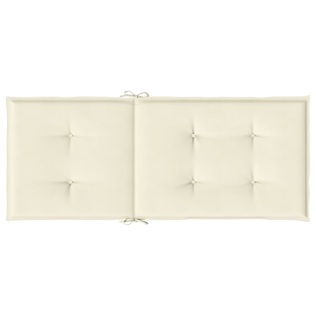 Jastuci za vrtne stolice 2 kom krem 120 x 50 x 3 cm od tkanine
