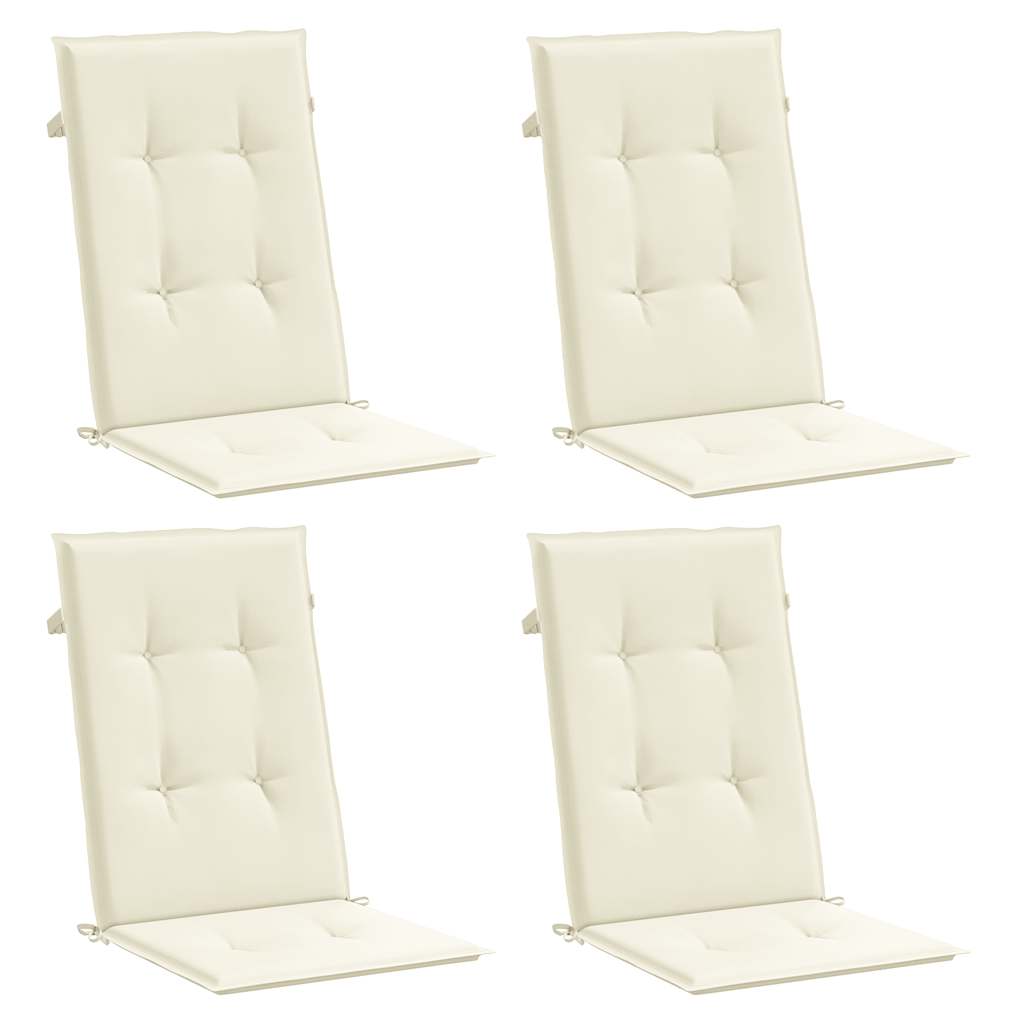 Jastuci za vrtne stolice 4 kom krem 120 x 50 x 2 cm od tkanine