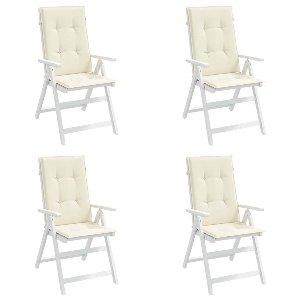 Jastuci za vrtne stolice 4 kom krem 120 x 50 x 2 cm od tkanine