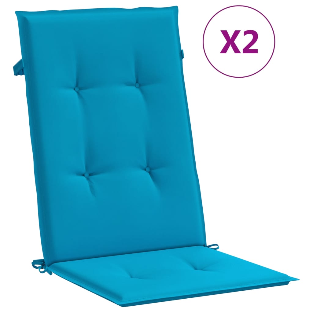 Jastuci za vrtne stolice 2 kom plavi 120 x 50 x 3 cm od tkanine