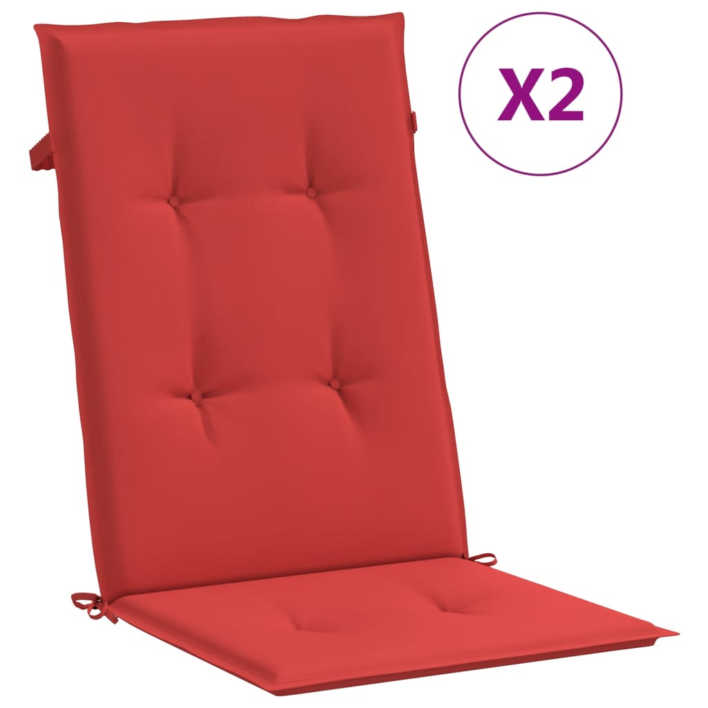 Jastuci za vrtne stolice 2 kom crveni 120x50x3 cm od tkanine