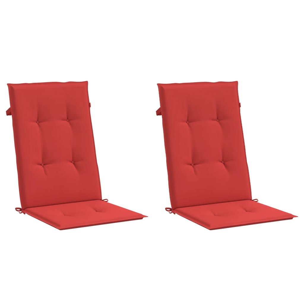 Jastuci za vrtne stolice 2 kom crveni 120x50x3 cm od tkanine