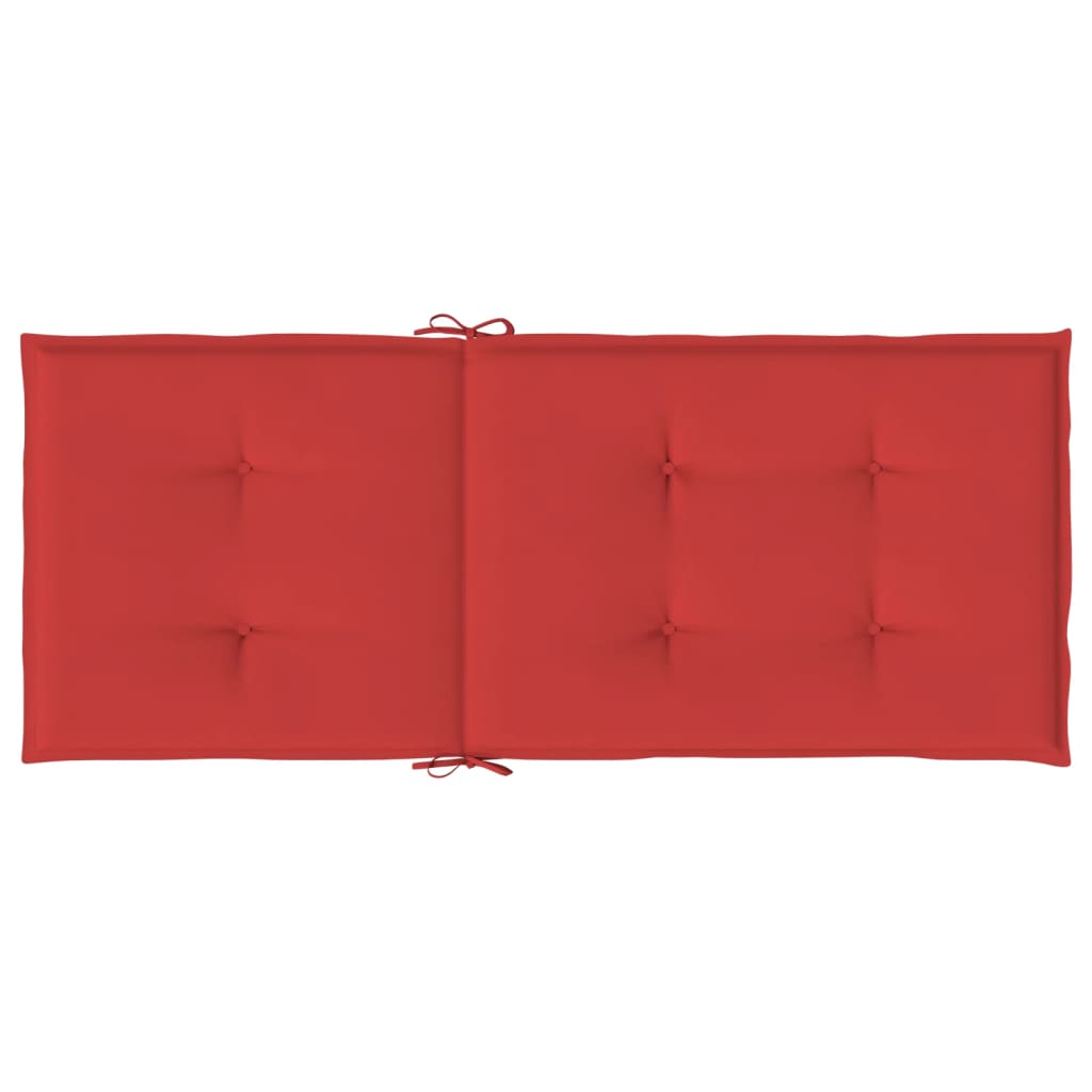 Jastuci za vrtne stolice 2 kom crveni 120x50x3 cm od tkanine