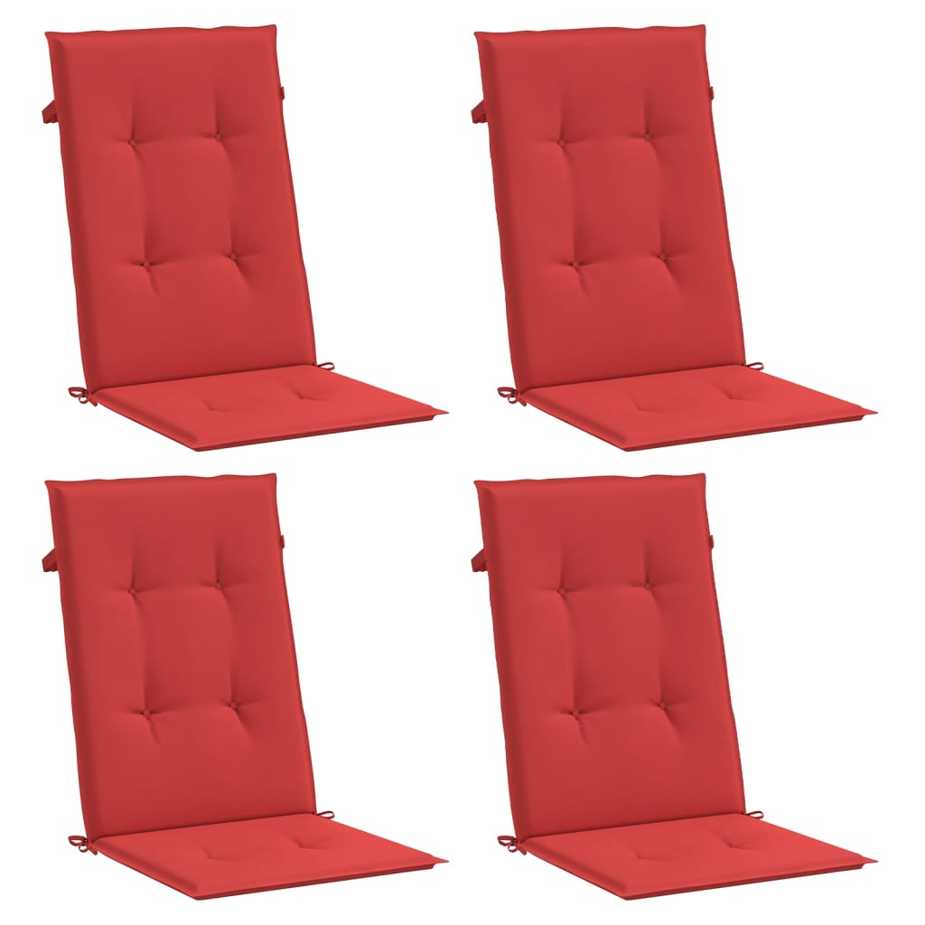 Jastuci za vrtne stolice 4 kom crveni 120x50x3 cm od tkanine