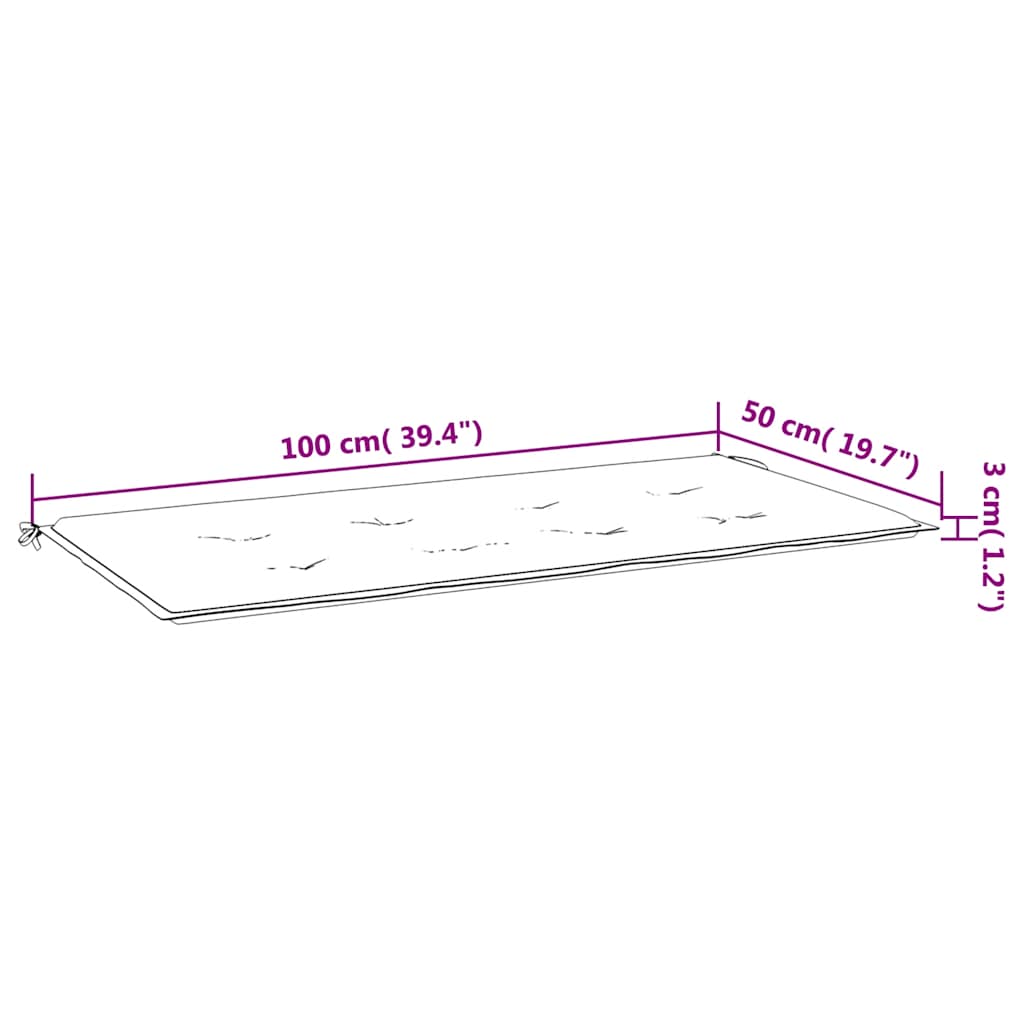 Jastuk za vrtnu klupu crveni 100 x 50 x 3 cm od tkanine Oxford