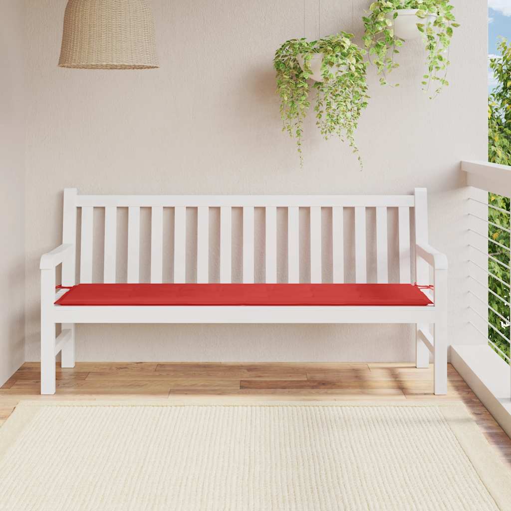 Jastuk za vrtnu klupu crveni 180 x 50 x 3 cm od tkanine Oxford