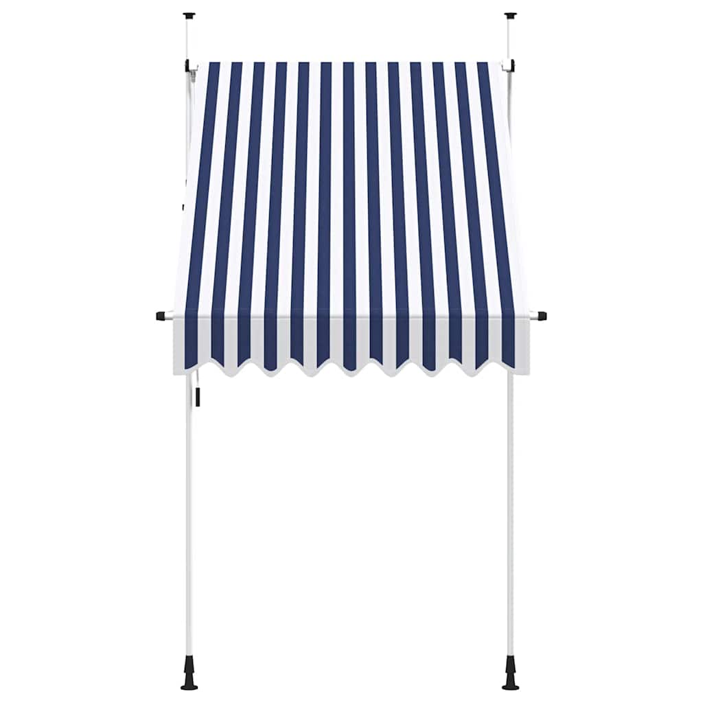 Tenda na ručno uvlačenje 150 cm plavo-bijela prugasta