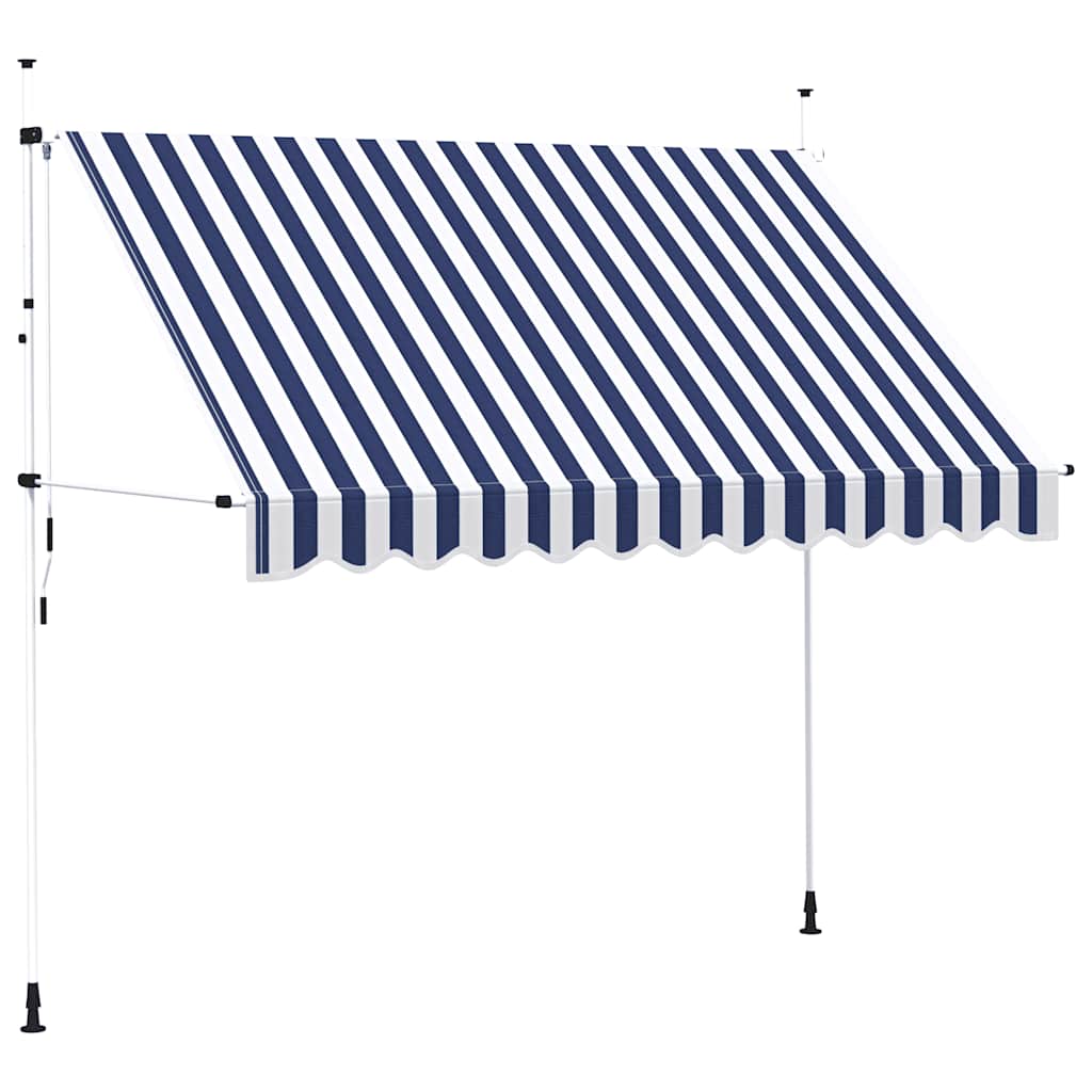 Tenda na ručno uvlačenje 300 cm plavo-bijela prugasta