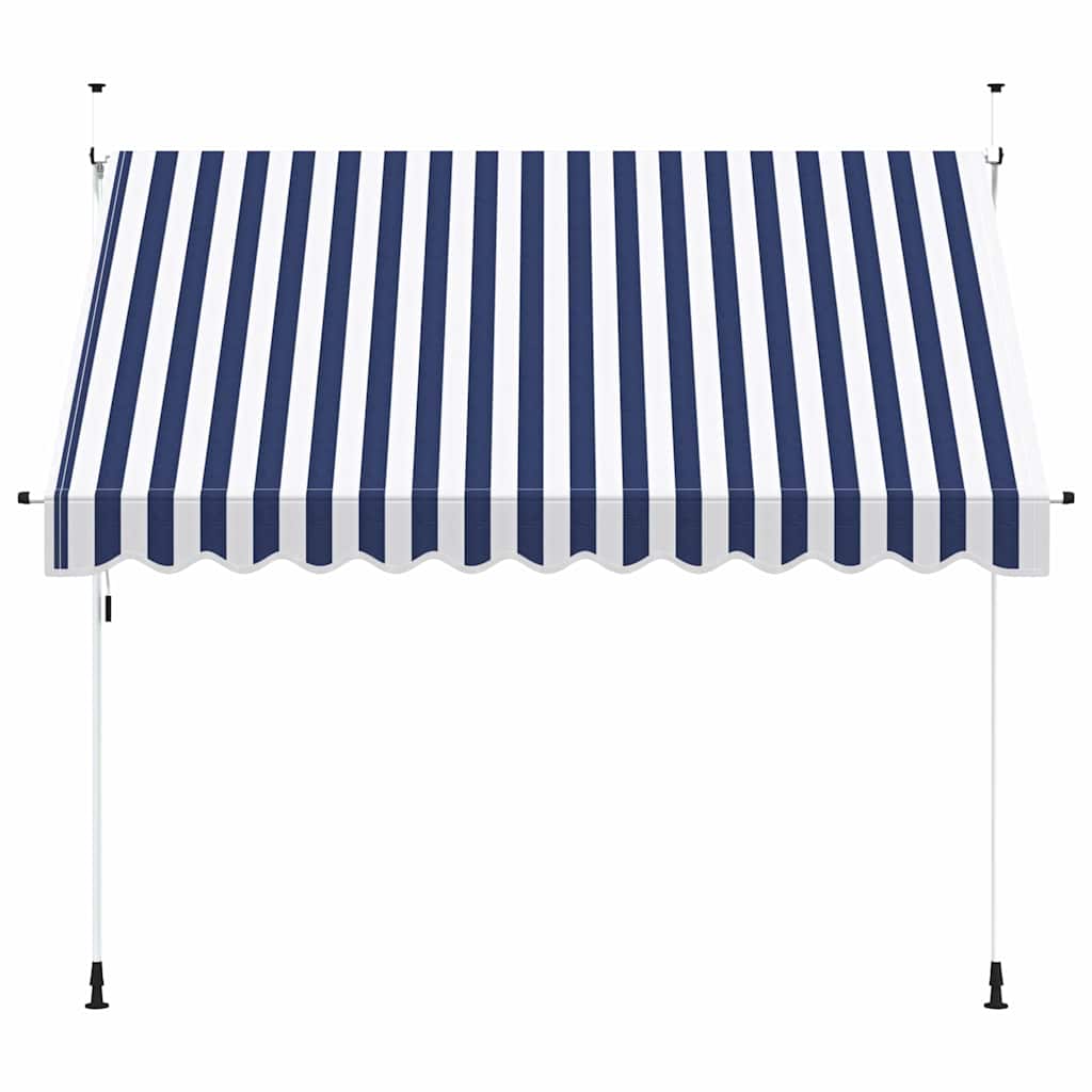 Tenda na ručno uvlačenje 300 cm plavo-bijela prugasta