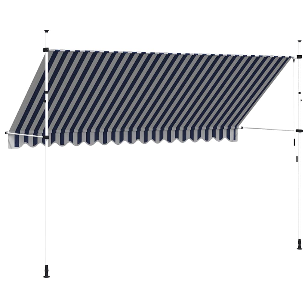 Tenda na ručno uvlačenje 400 cm plavo-bijela prugasta