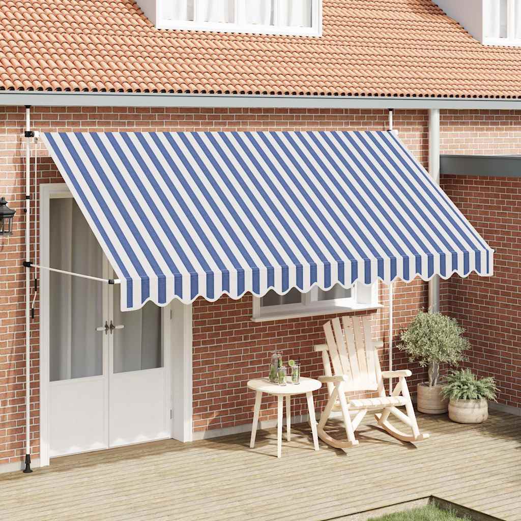 Tenda na ručno uvlačenje 400 cm plavo-bijela prugasta