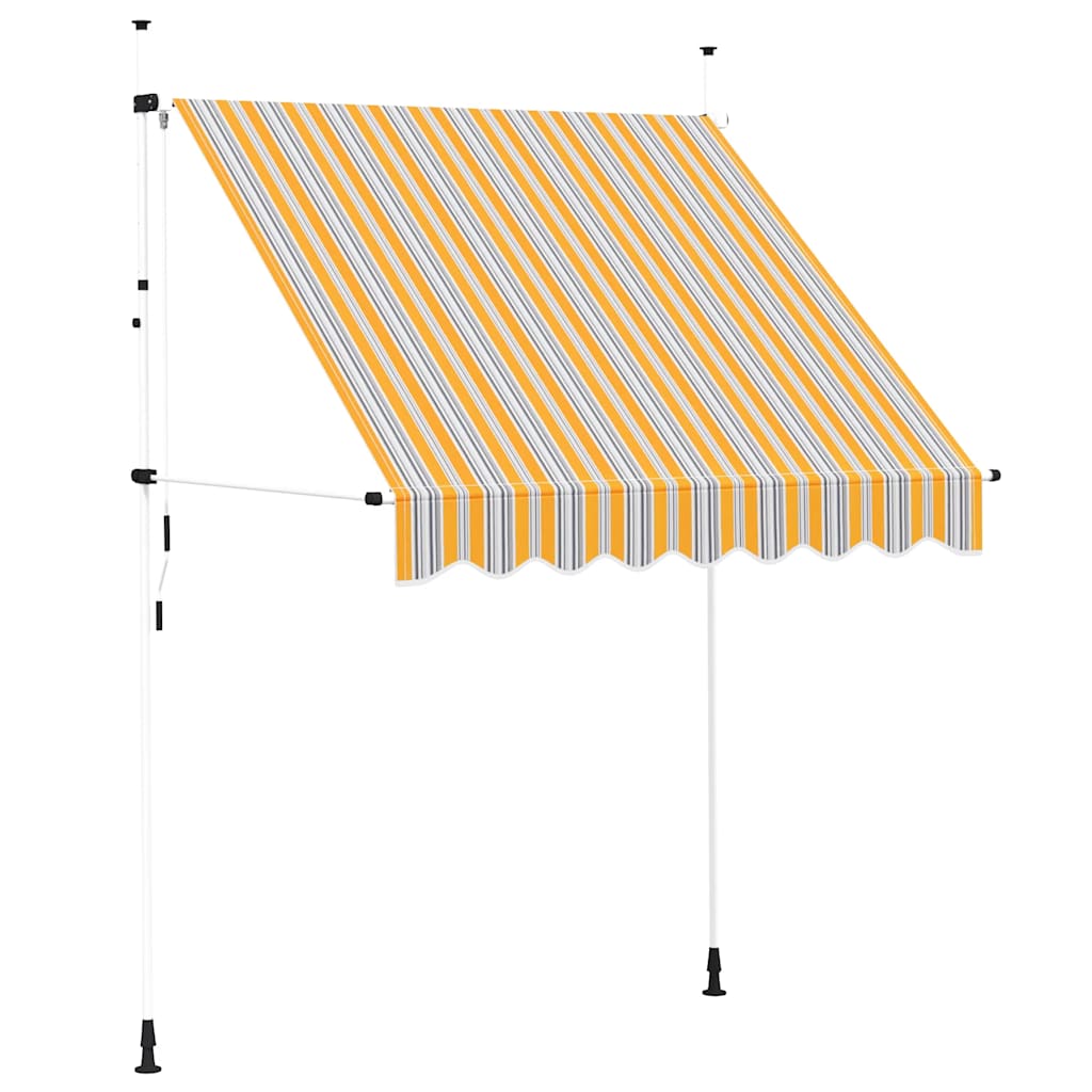 Tenda na ručno uvlačenje 200 cm žuto-plava prugasta