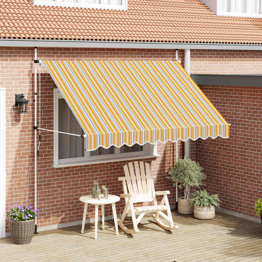 Tenda na ručno uvlačenje 300 cm žuto-plava prugasta