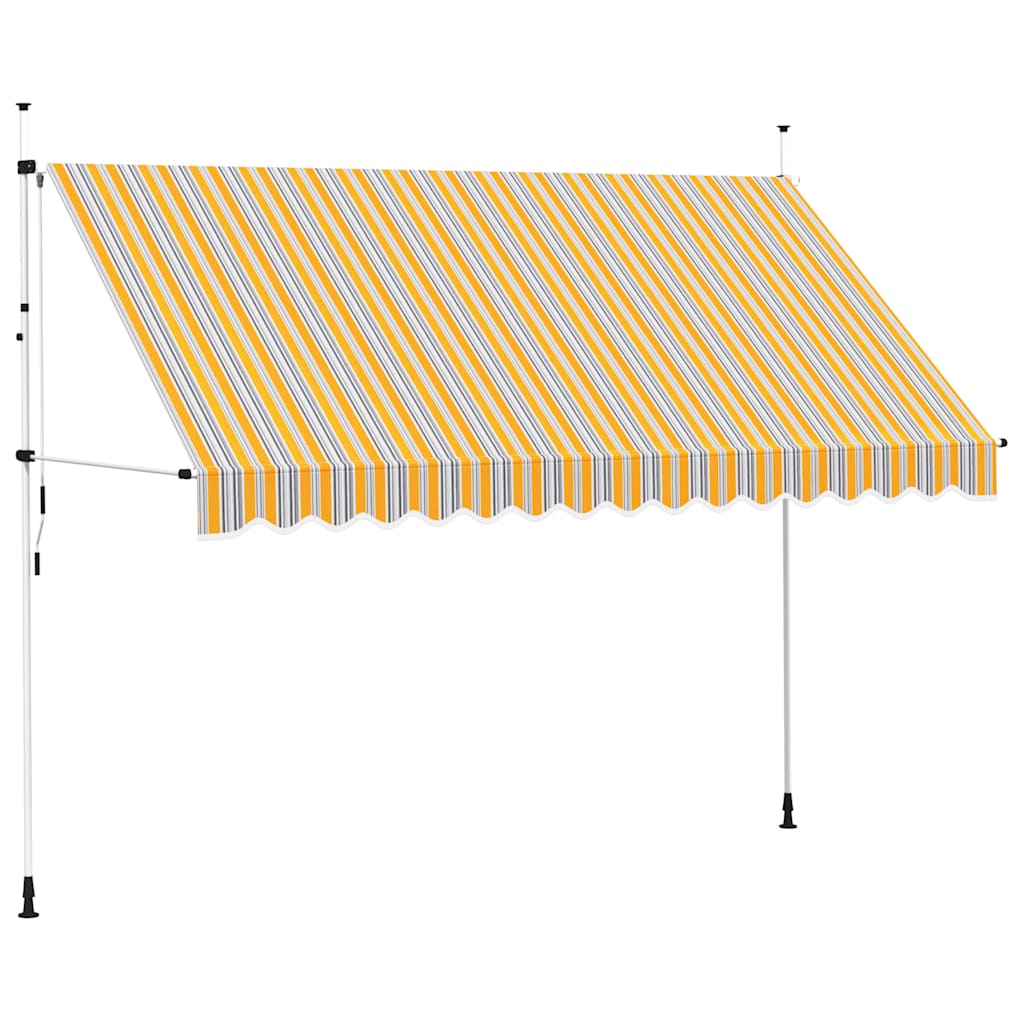 Tenda na ručno uvlačenje 350 cm žuto-plava prugasta