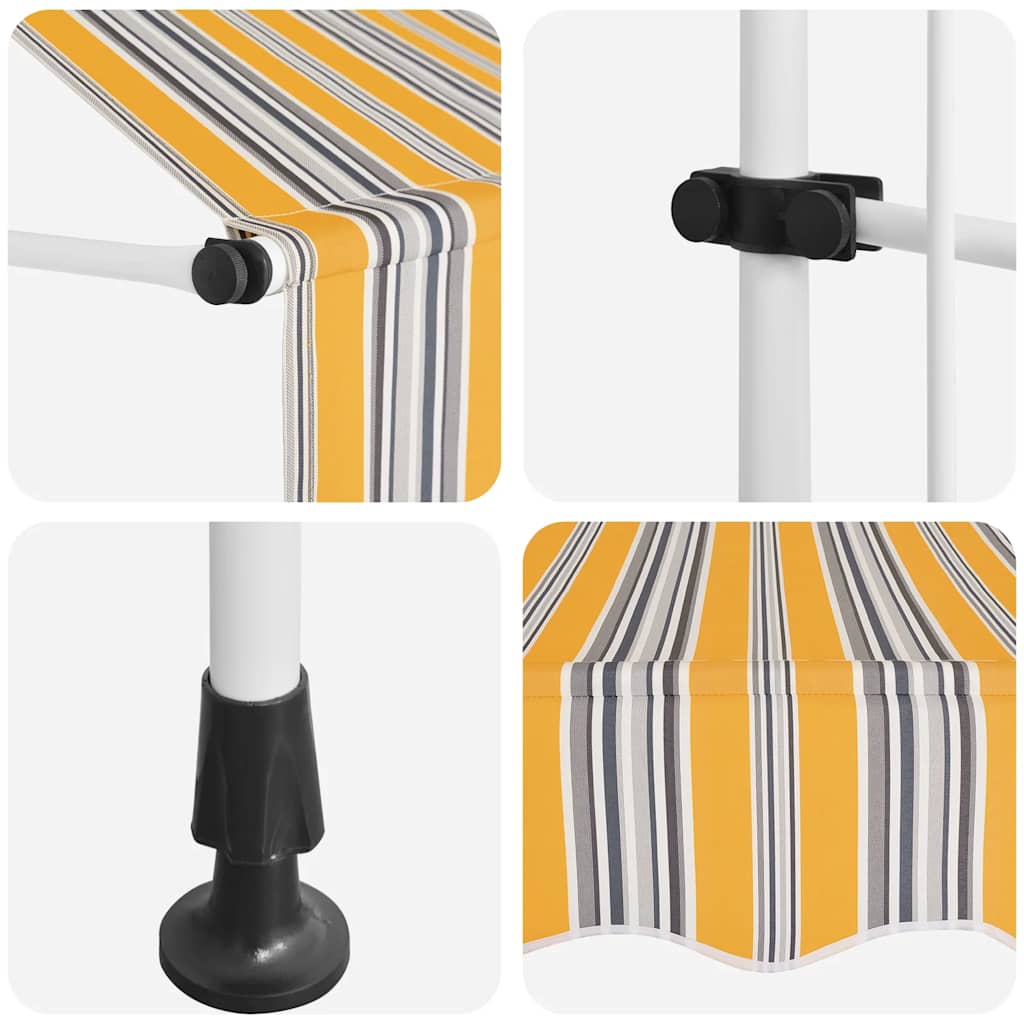 Tenda na ručno uvlačenje 350 cm žuto-plava prugasta