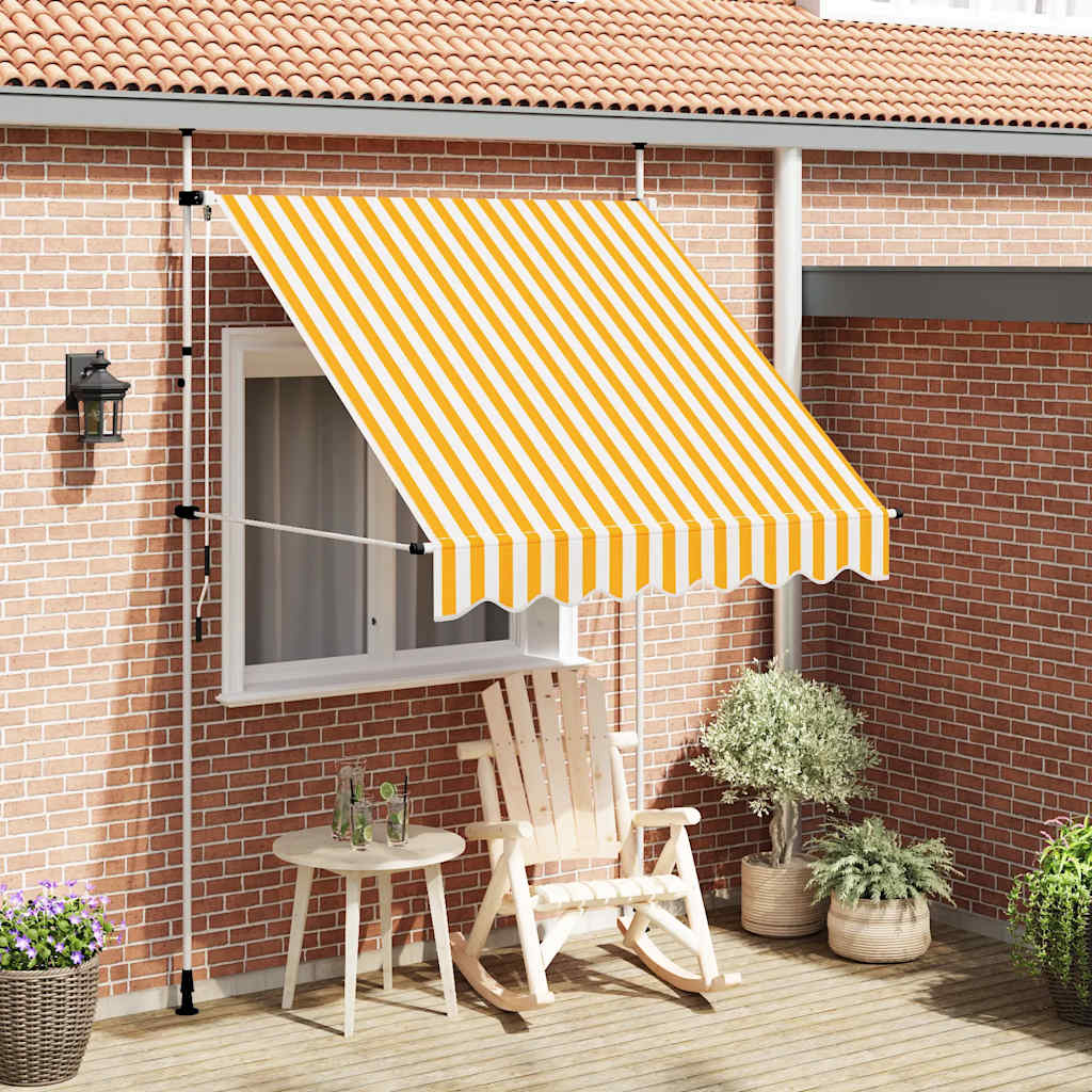 Tenda na ručno uvlačenje 200 cm narančasto-bijela prugasta