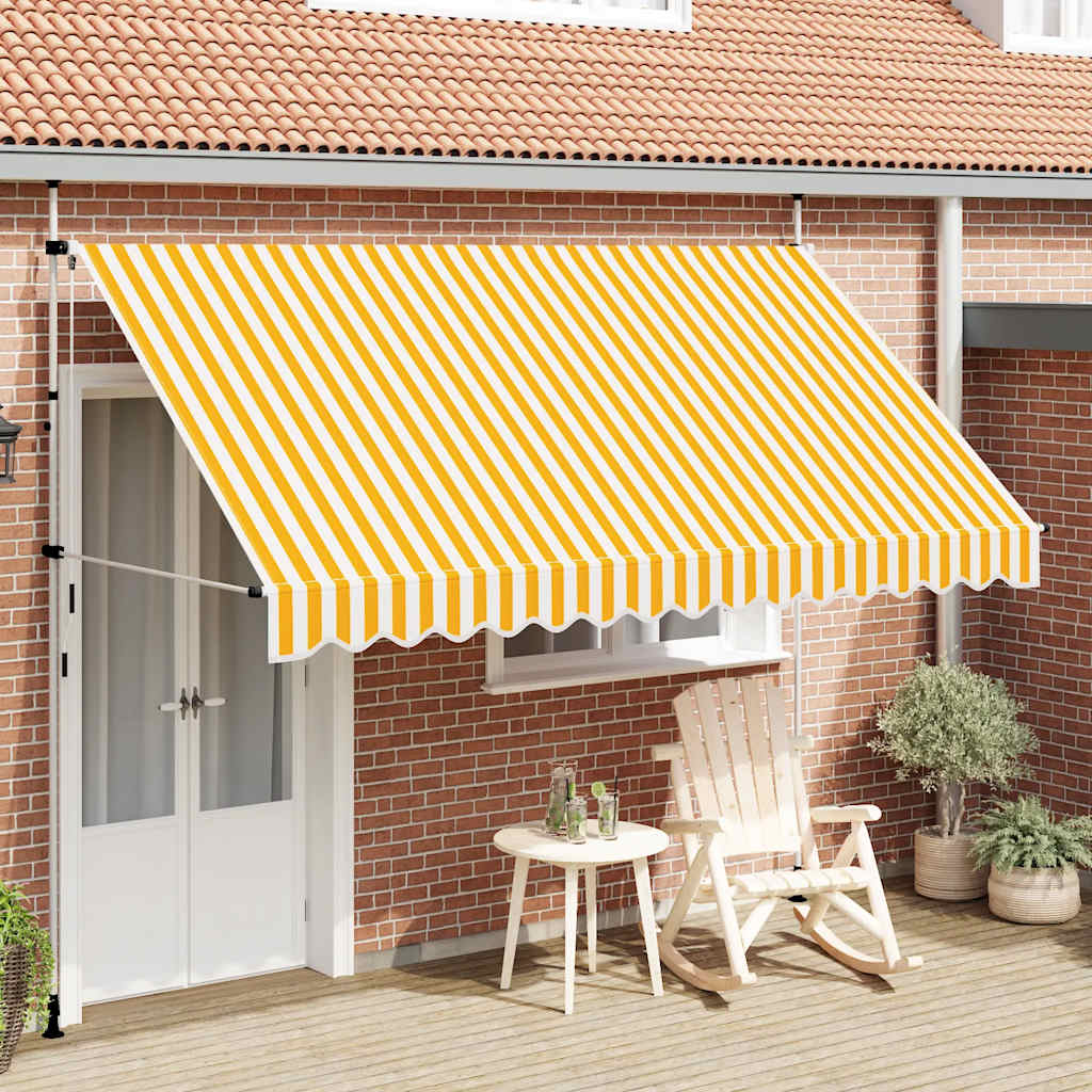 Tenda na ručno uvlačenje 350 cm narančasto-bijela prugasta