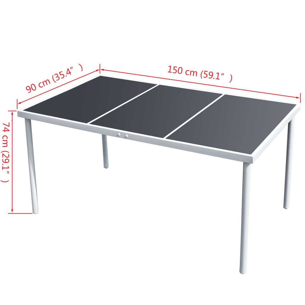 Vrtni stol 150 x 90 x 74 cm crni čelični