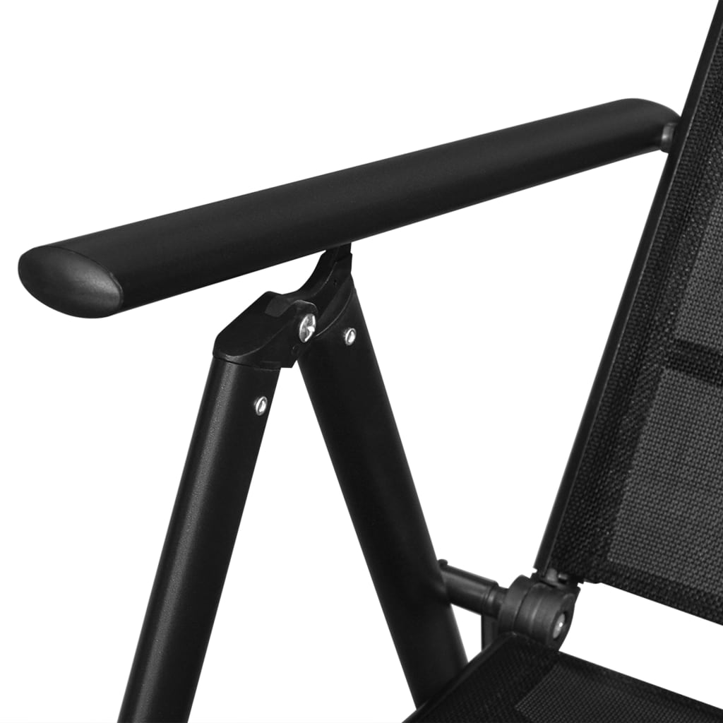 9-dijelni sklopivi vrtni blagovaonski set od aluminija crni