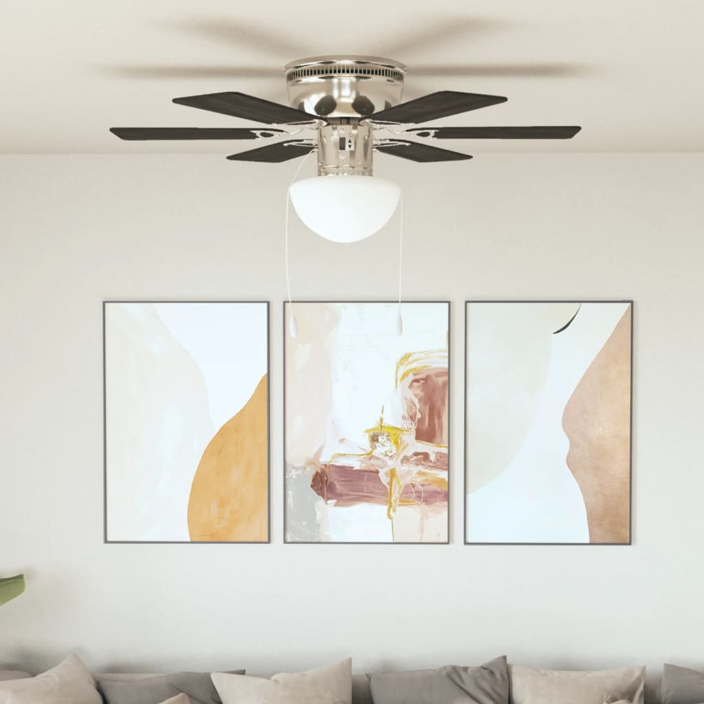 Ukrasni stropni ventilator sa svjetlom 82 cm tamnosmeđi