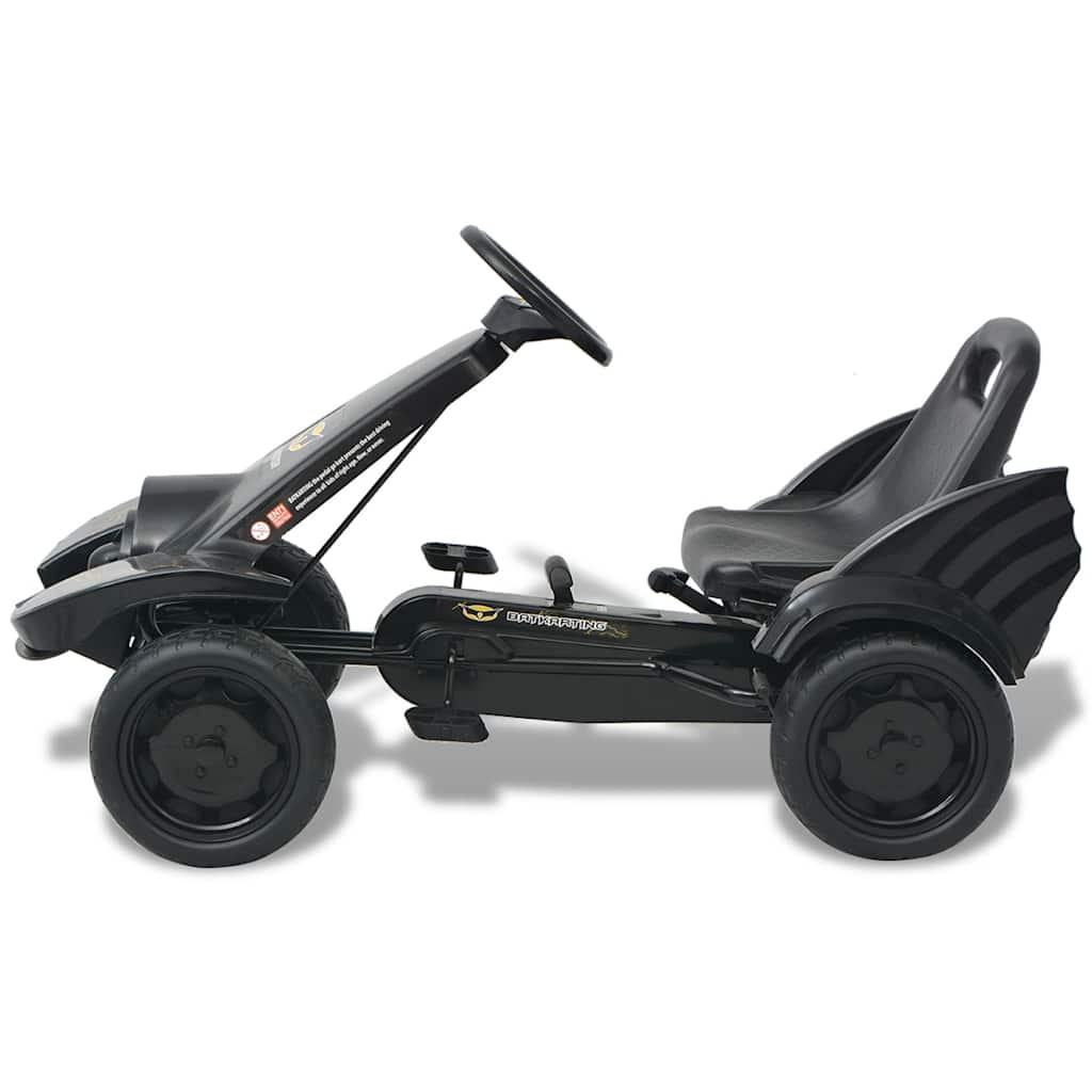 Go Kart sa Pedalama i Podesivim Sjedalom Crni