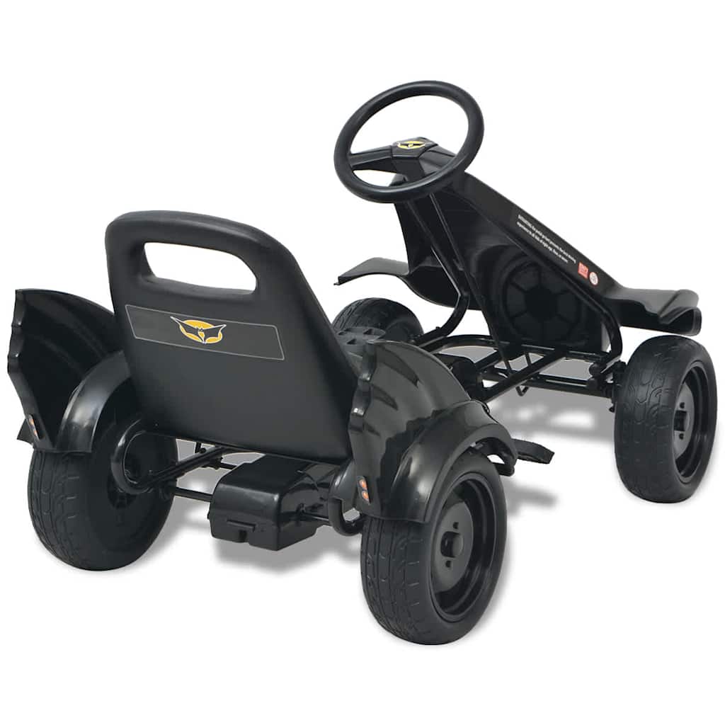 Go Kart sa Pedalama i Podesivim Sjedalom Crni