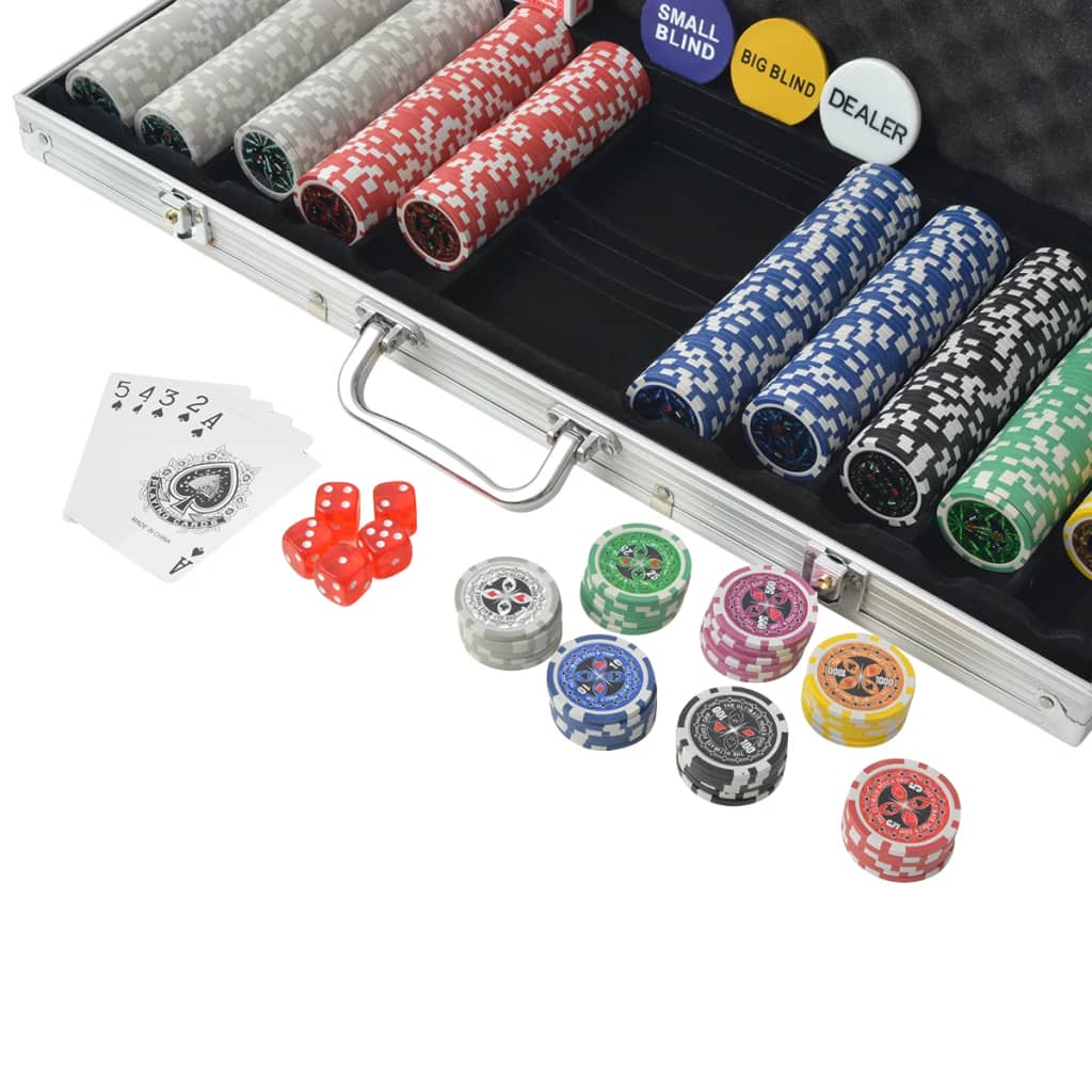 Set za Poker s 500 Laserskih Žetona Aluminijum