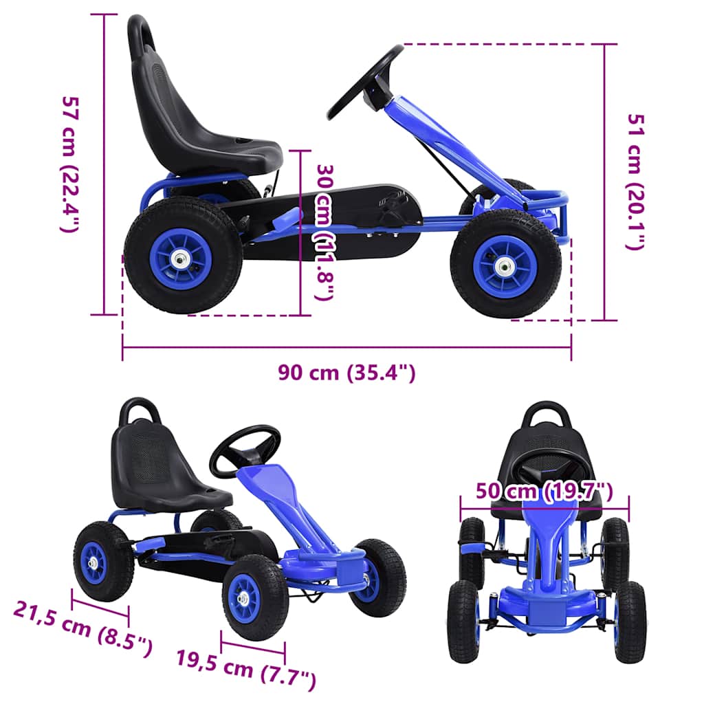 Go-Kart s Pedalama i Pneumatskim Gumama Plavi