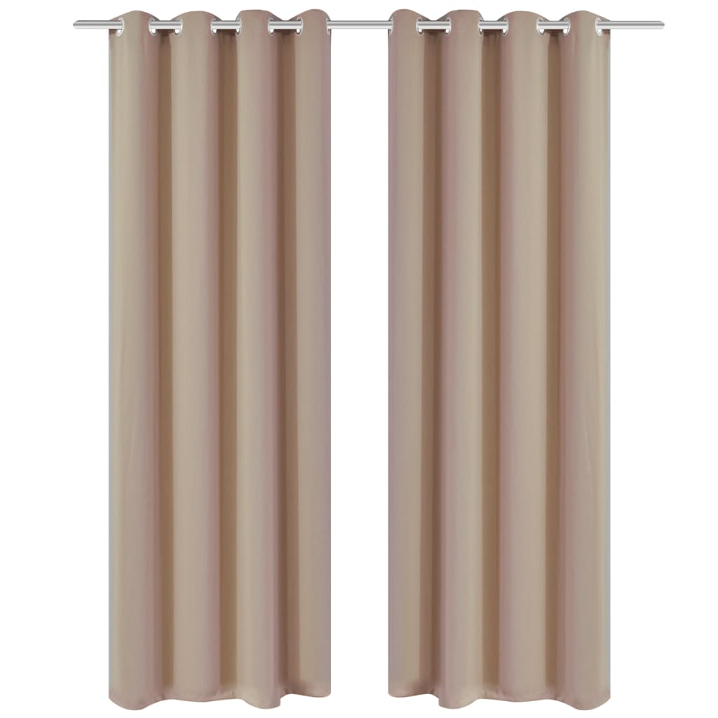 Zavjesa za Zamračivanje s Metalnim Prstenovima 2 kom 135x175 cm Krem