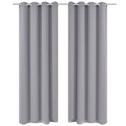 Zavjesa za Zamračivanje s Metalnim Prstenovima 2 kom 135x175 cm Siva