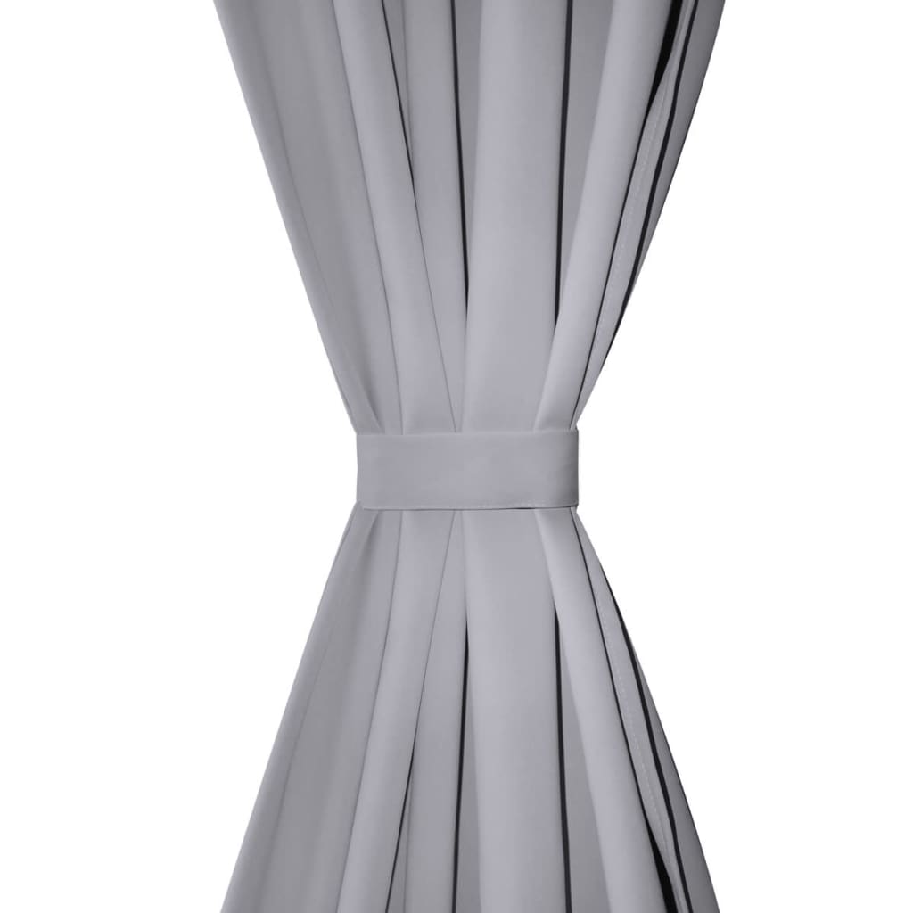 Zavjesa za Zamračivanje s Metalnim Prstenovima 270x245 cm Siva
