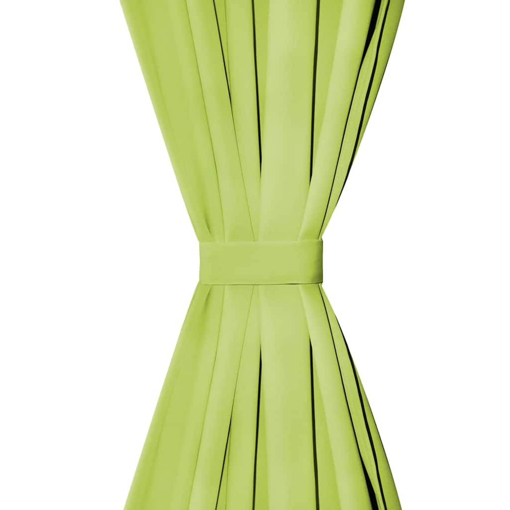 Mikro Satenske Zavjese 2 kom s Tregerima 140x175 cm Zelene