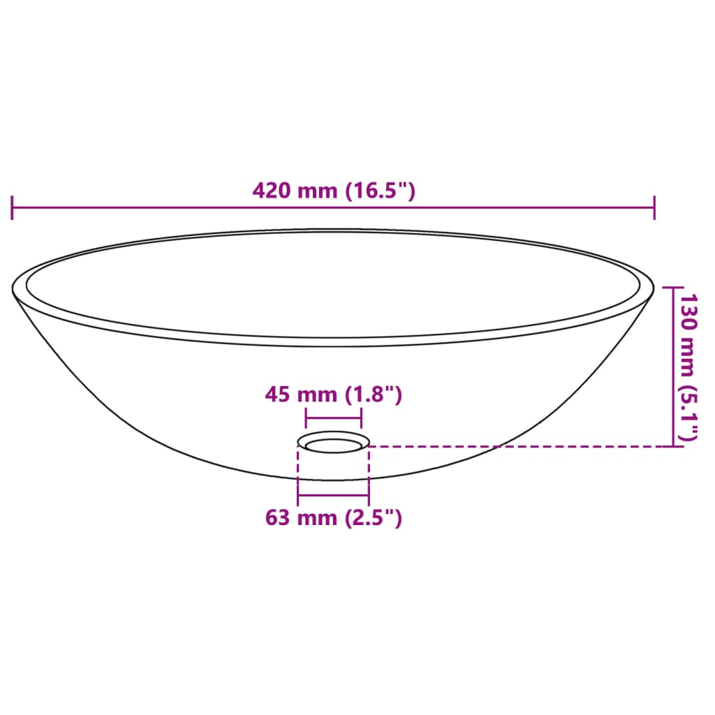 Umivaonik od Kaljenog Matiranog Stakla 42 cm