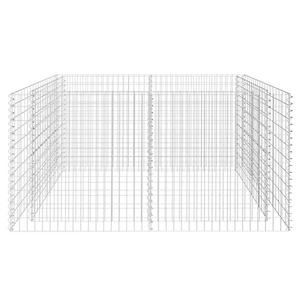 Gabionska sadilica čelična 180 x 90 x 100 cm srebrna