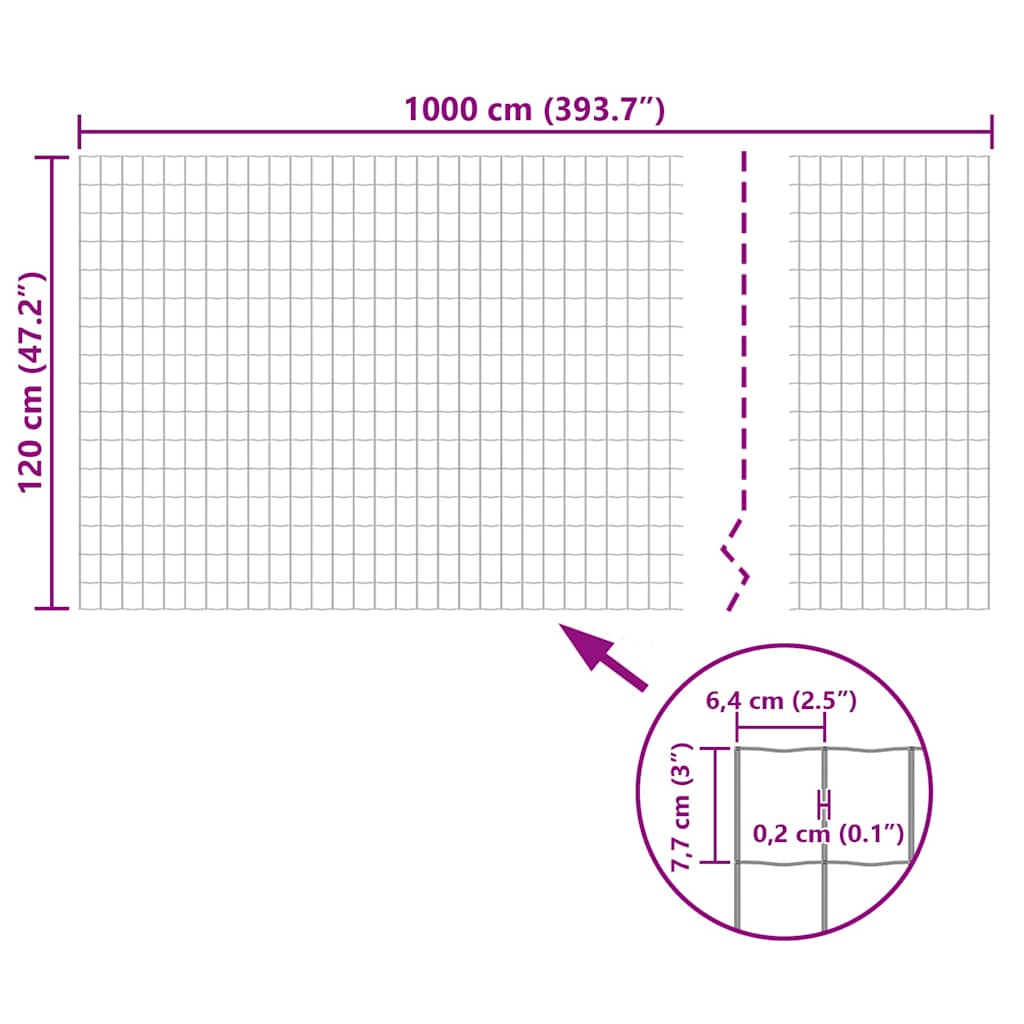 Euro ograda 10 x 1,2 m čelična siva