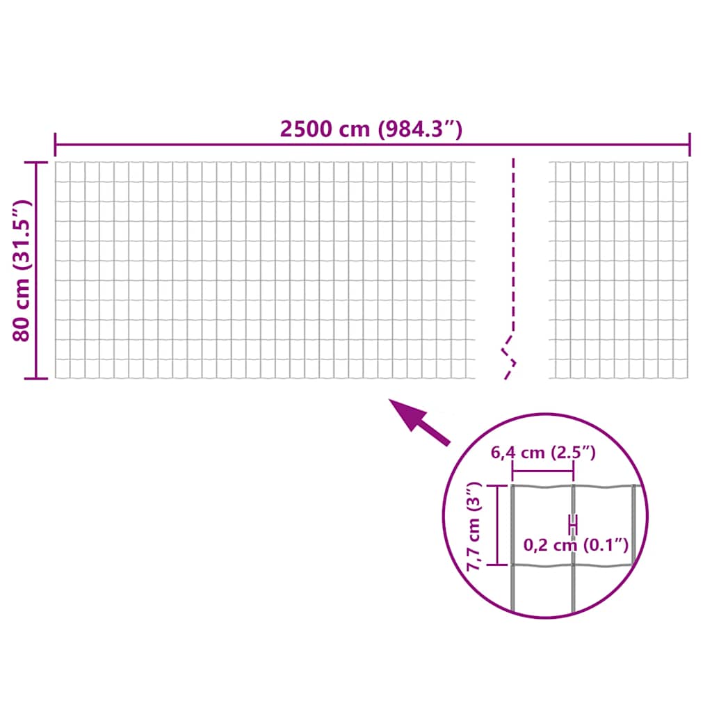 Euro ograda 25 x 0,8 m čelična siva