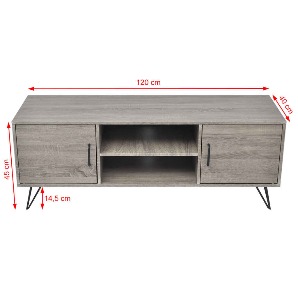 TV ormarić 120 x 40 x 45 cm sivi