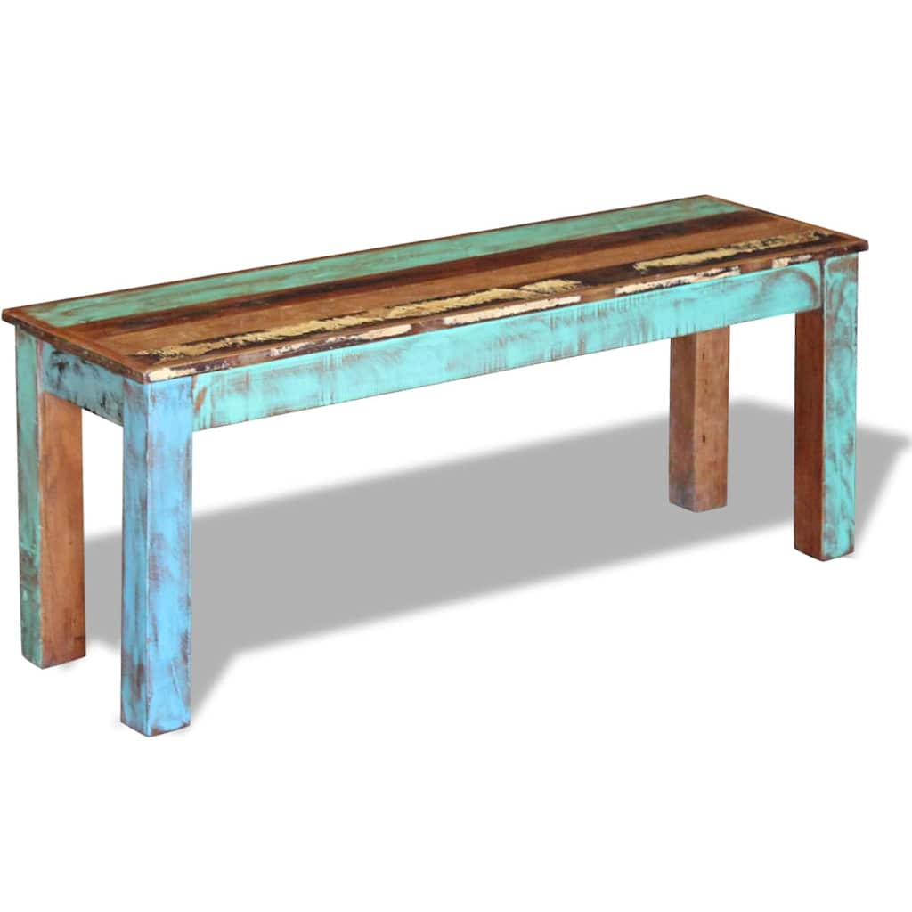 Klupa od masivnog obnovljenog drva 110 x 35 x 45 cm