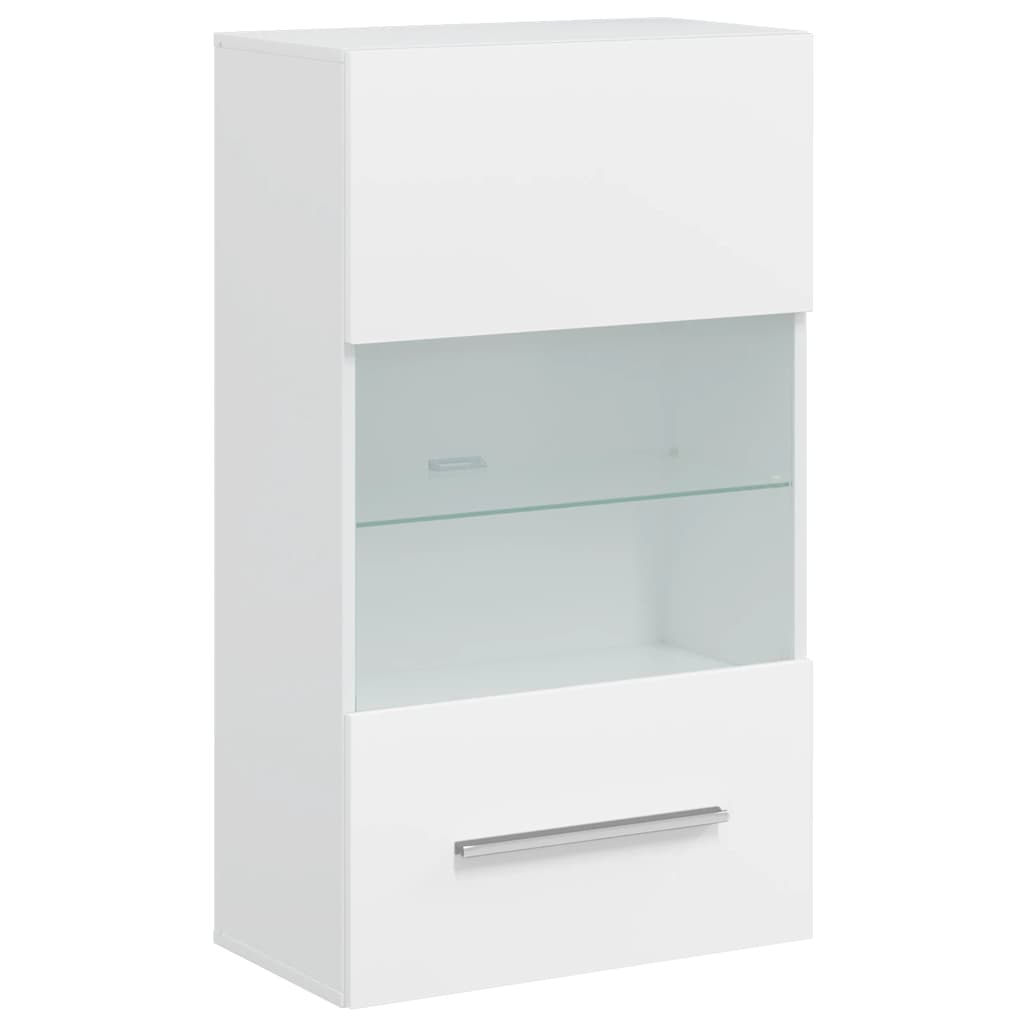 Petodijelni zidni set TV ormarića s LED rasvjetom bijeli