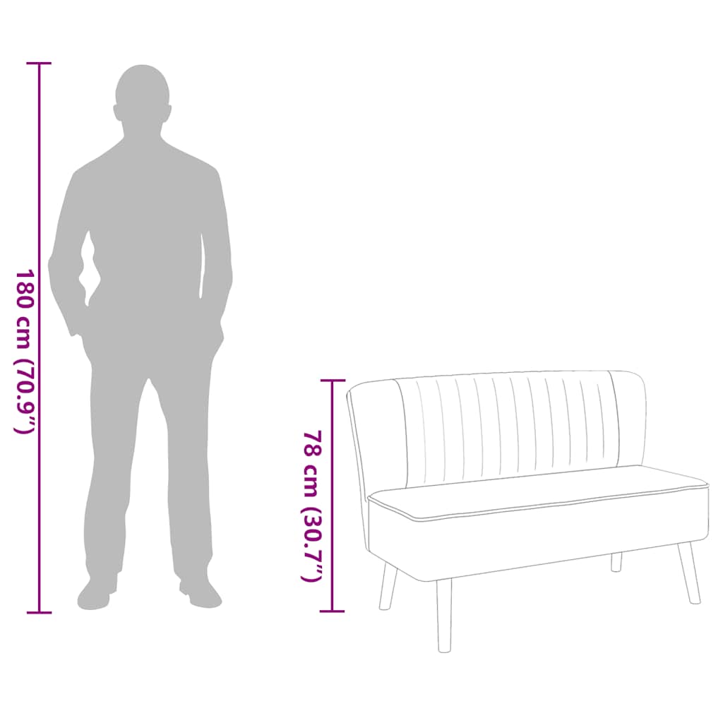 Sofa 117x55,5x77 cm Tkanina Tamno Siva