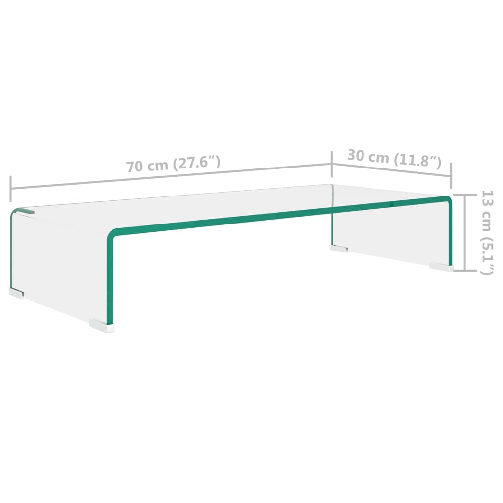 Stalak za TV /Monitor Prozirno Staklo 70x30x13 cm
