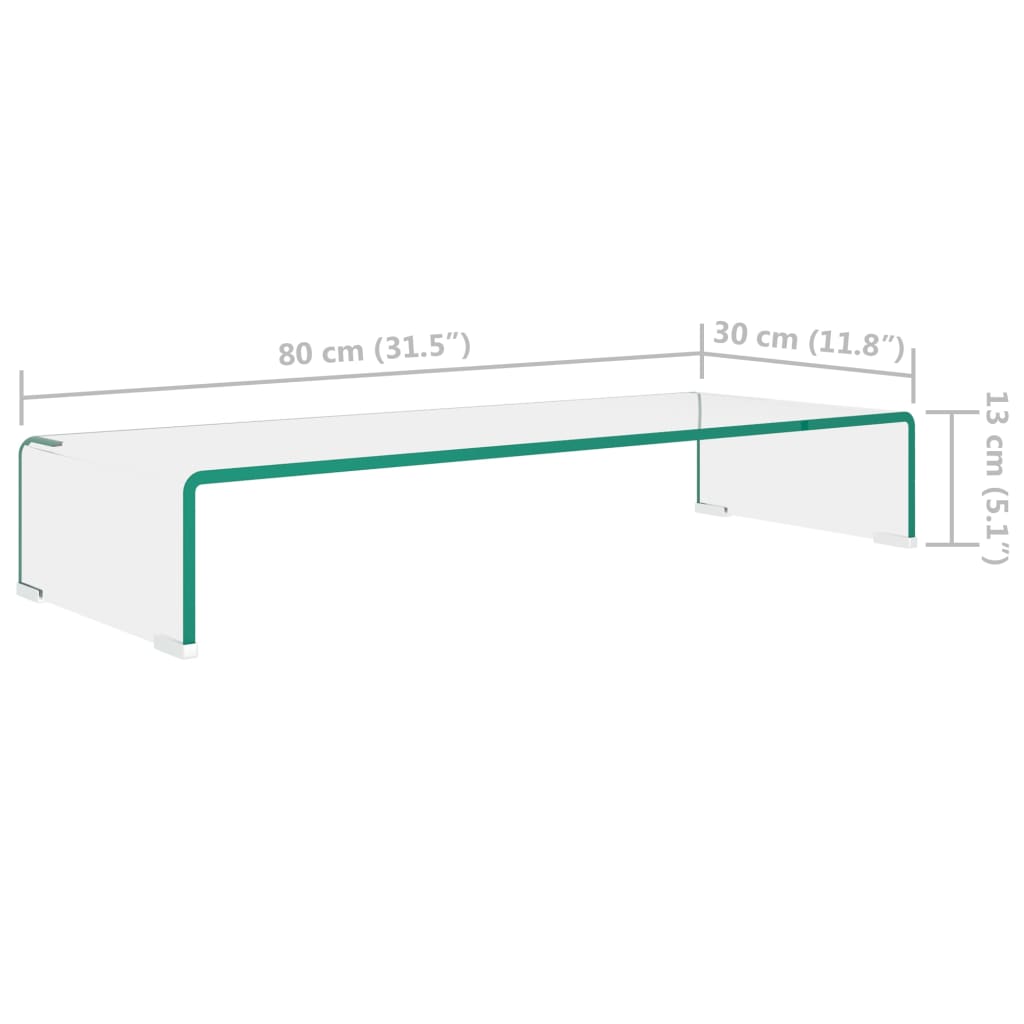 Stalak za TV /Monitor Prozirno Staklo 80x30x13 cm
