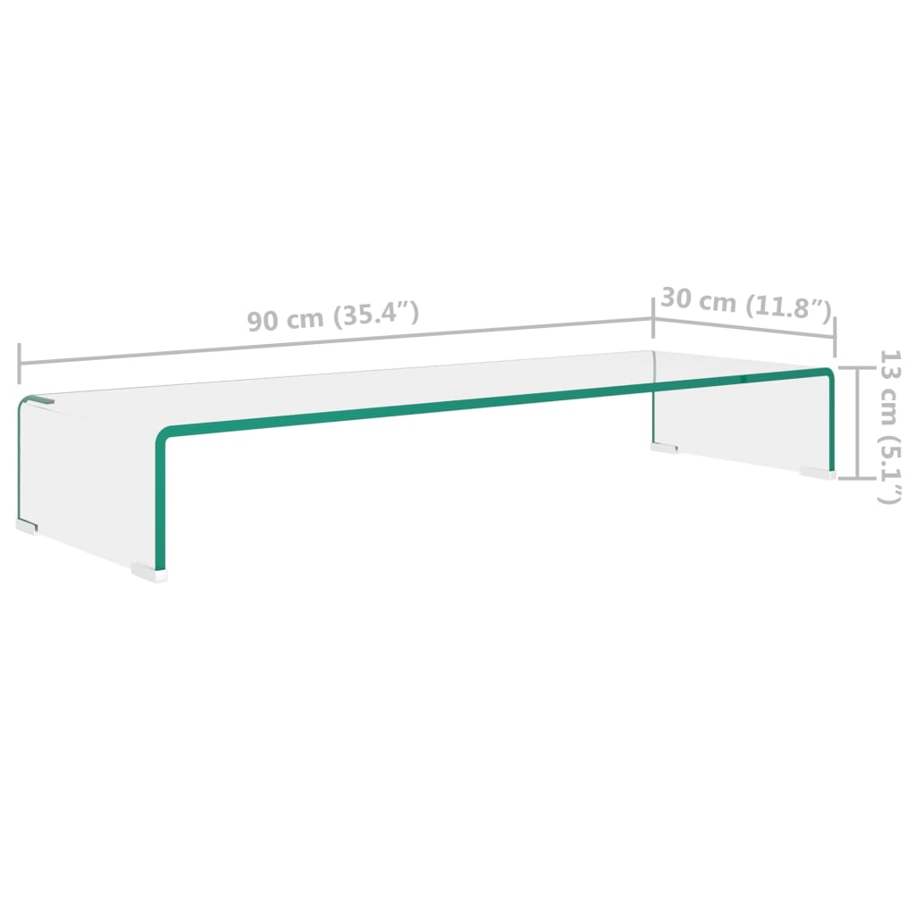 Stalak za TV /Monitor Prozirno Staklo 90x30x13 cm