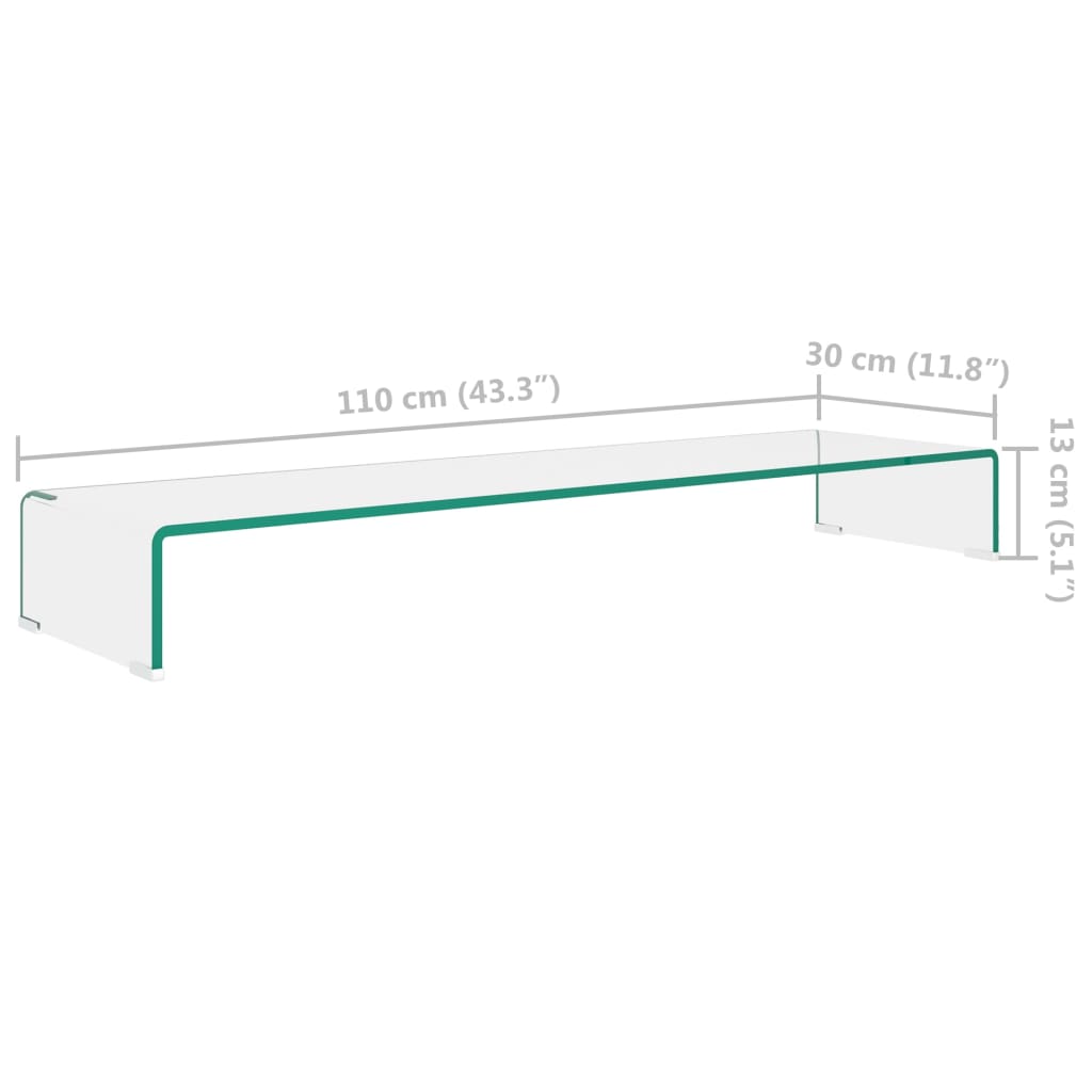 Stalak za TV /Monitor Prozirno Staklo 110x30x13 cm