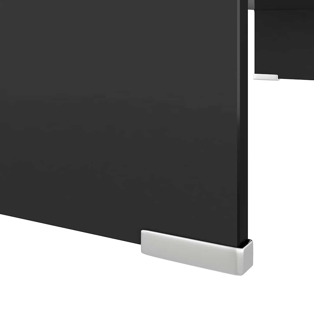 Stalak za TV/Monitor Stakleni Crni 80x30x13 cm
