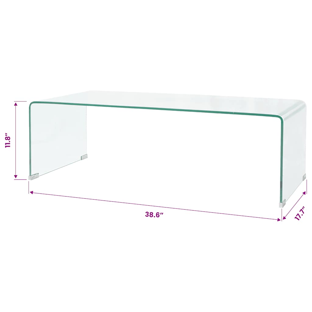Stolić za kavu od kaljenog stakla 98 x 45 x 30 cm prozirni